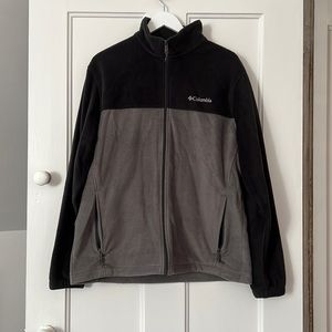 Men’s Columbia Black and Grey Full Zip Fleece - Size Large